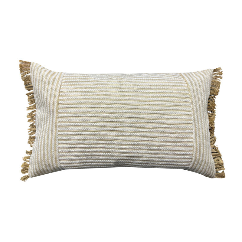 Coussin raye a franges 30x50cm b
