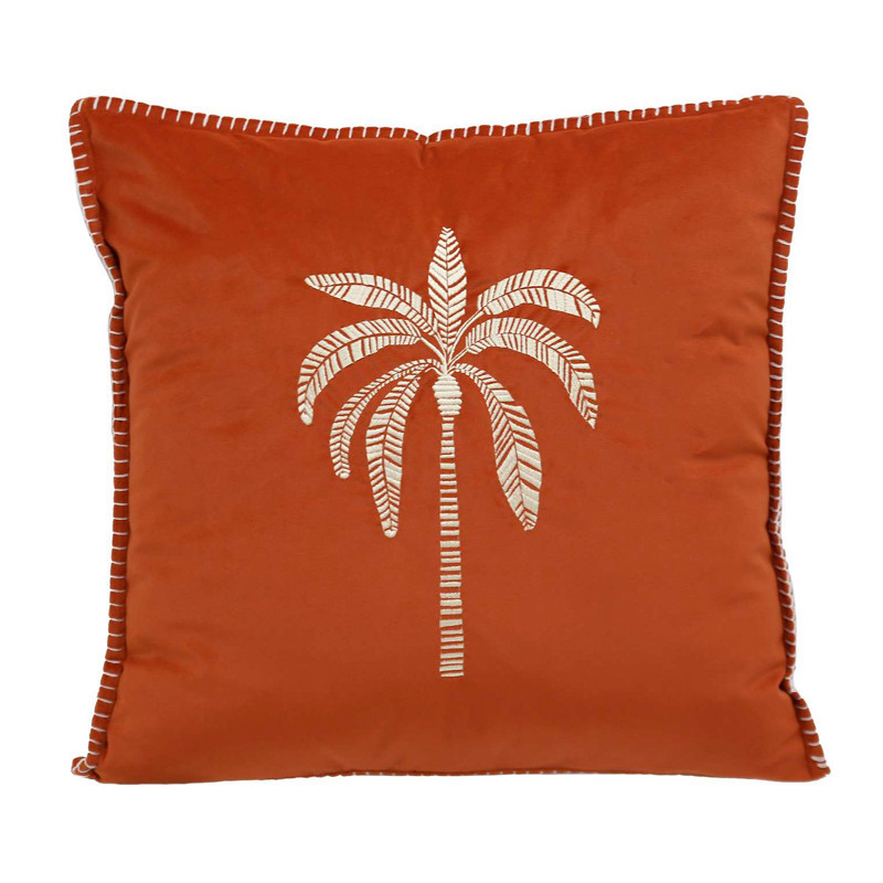Coussin palmier bord cousu 45x45