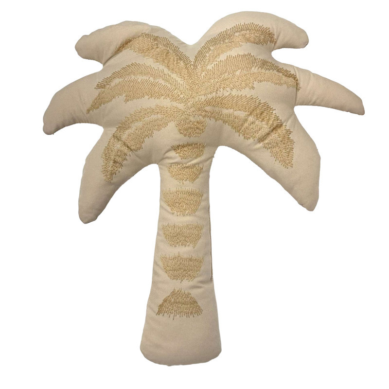 Coussin palmier 33x40cm brode