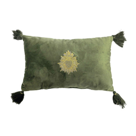 Coussin exvoto pompons 20x30cm v