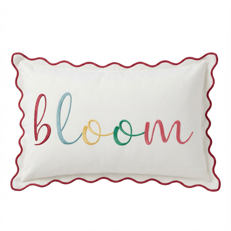 Coussin rectangle brode bloom