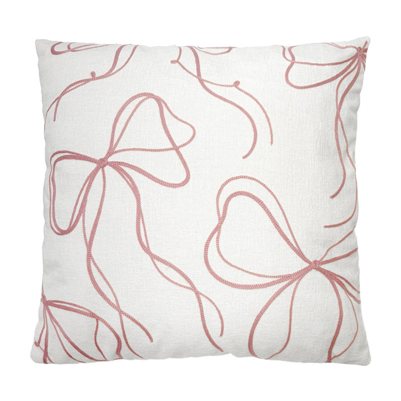 Coussin chenille noeuds 48x48cm