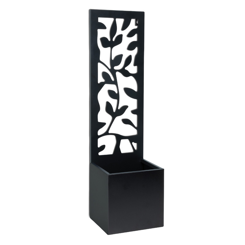 Jardiniere murale metal feuillag