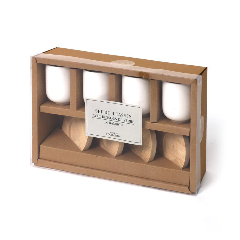 Tasses + sous-verres bambou