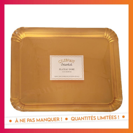 Plateau dore 35x45cm x3