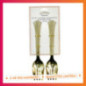 Fourchette x2 plastique dore