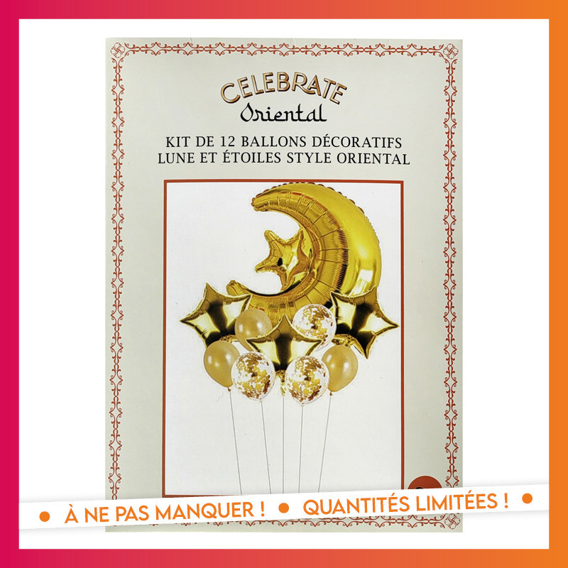 Kit de 12 decos ballons lunes et
