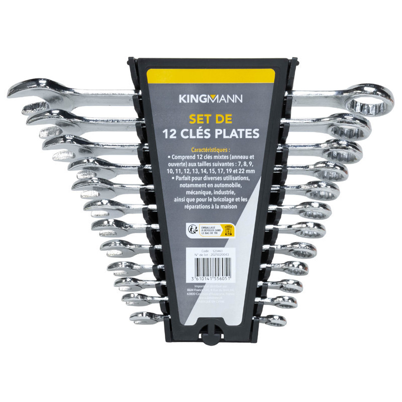 Set de 12 cles plates mixtes