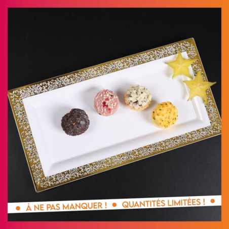 Plateau plastique bord dore