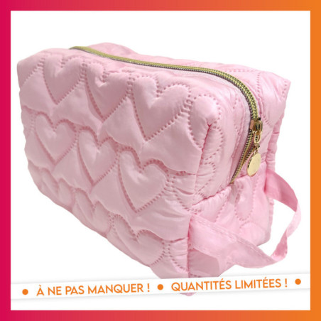 Trousse de toilette coeur rose