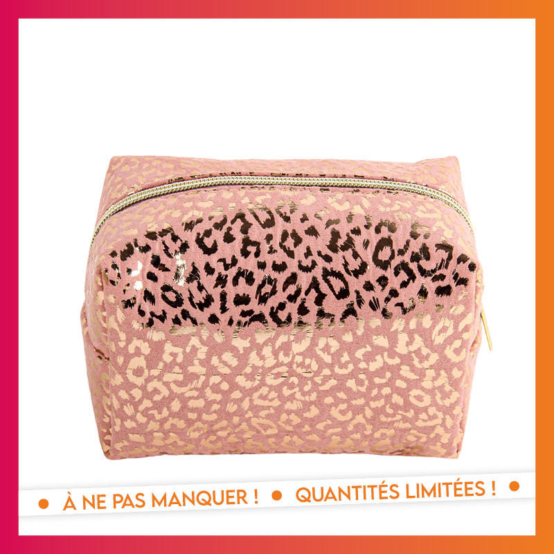 Trousse maquillage leopard pink