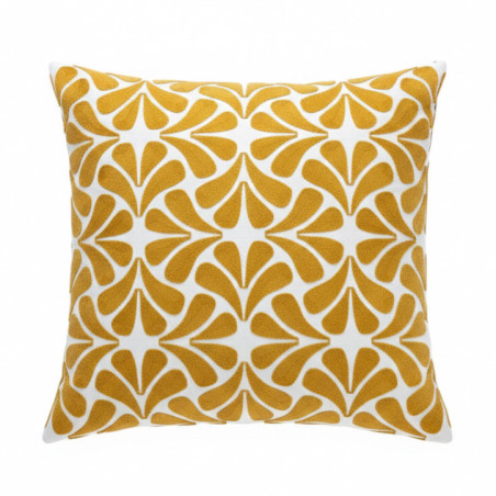 Coussin petales brodees 45x45cm