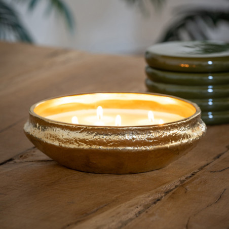Bougie pot martele or