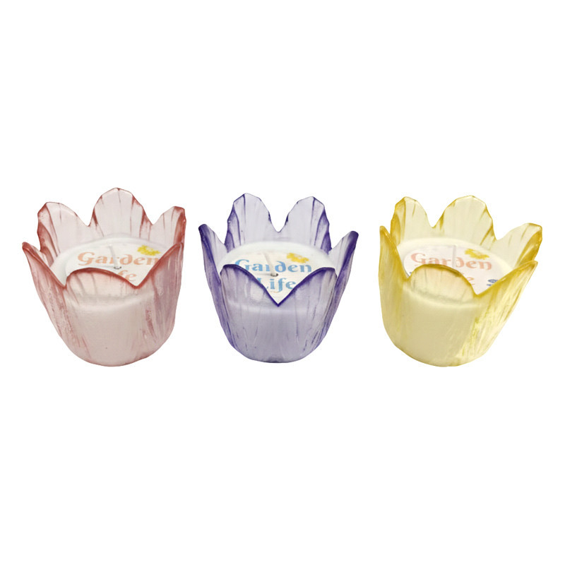 Bougie citronnelle fleur verre
