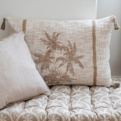 Coussin palmier pompons 70x50cm