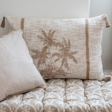 Coussin palmier pompons 70x50cm