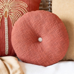 Coussin slub coton d35 terracott