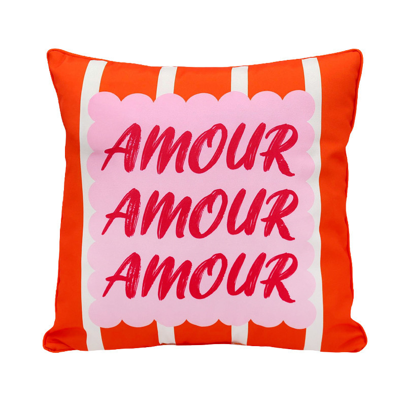 Coussin amour 45x45cm orange
