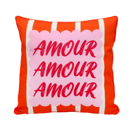 Coussin amour 45x45cm orange