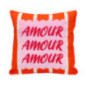 Coussin amour 45x45cm orange