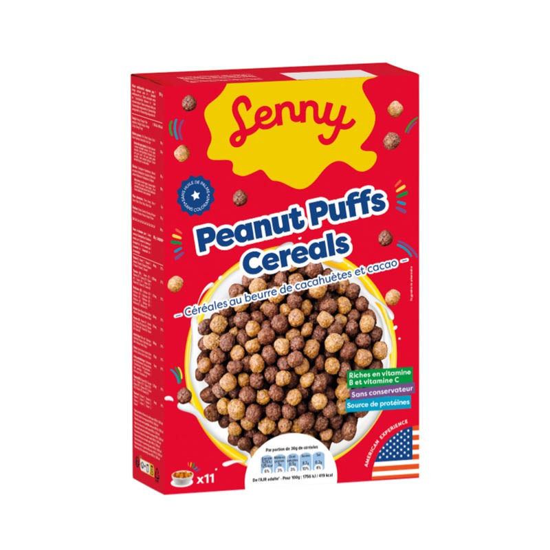 Lenny cereales peanut puff 325g