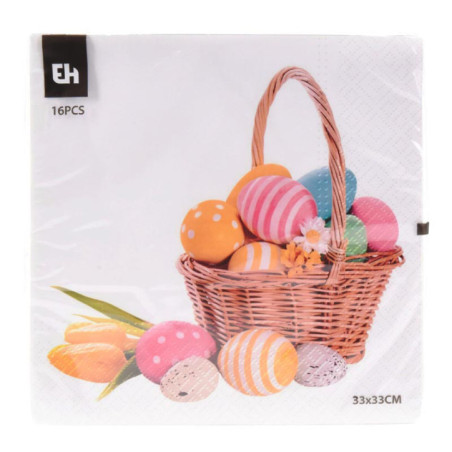 Serviette 33x33cm x16 paques 2as