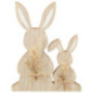Lot de 2 lapins de deco en bois
