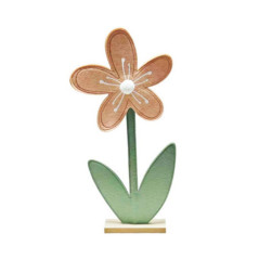 Deco fleur rose en feutrine pied