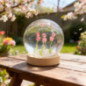 Deco globe fleurs printemps led