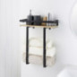 Portant avec etagere bois/noir