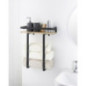 Portant avec etagere bois/noir