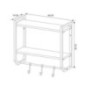 Etagere murale 2 niveaux bois/bl