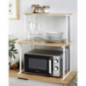 Support a micro ondes bois/blanc