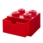 Tiroir bureau 4 plots rouge