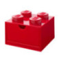 Tiroir bureau 4 plots rouge