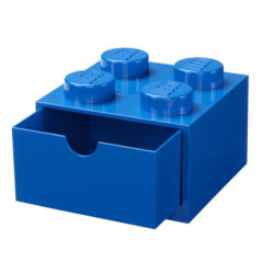 Tiroir bureau 4 plots lego bleu