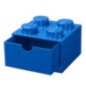 Tiroir bureau 4 plots lego bleu