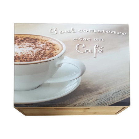 Range capsule tiroir bambou