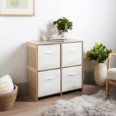 Meuble 4 cubes/4 panieres elowen