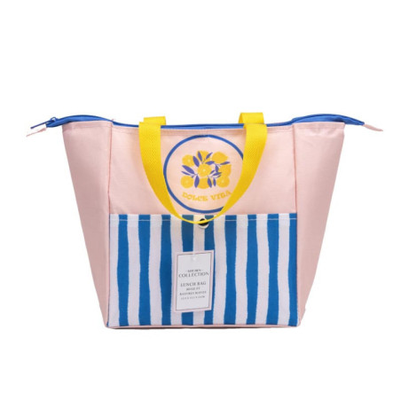 Lunch bag beige/bleue