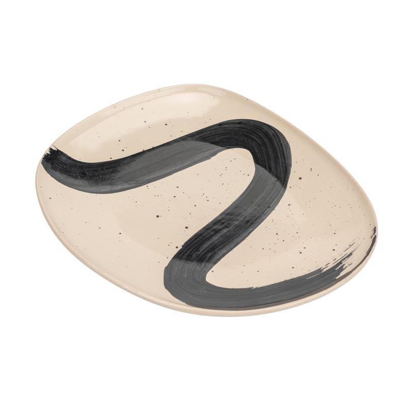 Assiette dessert motif zigzag