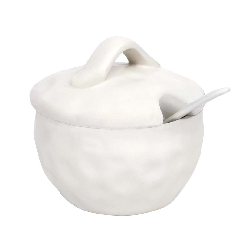 Pot a epices creme avec cuillere