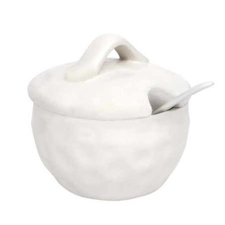 Pot a epices creme avec cuillere