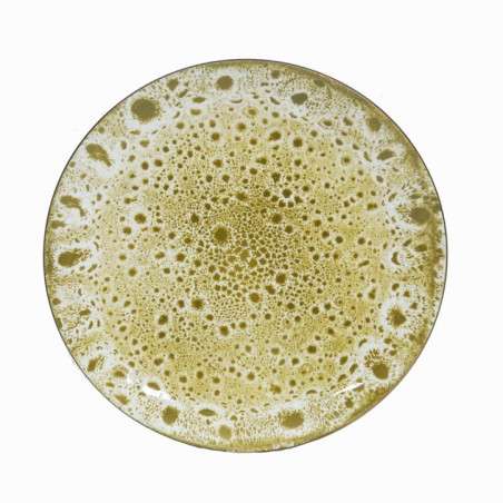 Assiette plate creme tachete