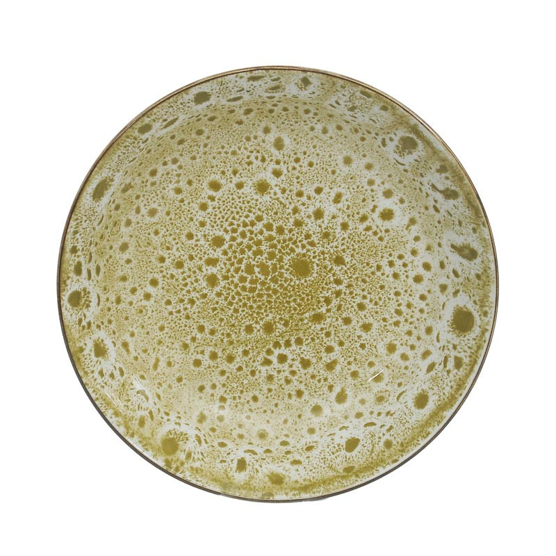 Assiette creuse creme tachete