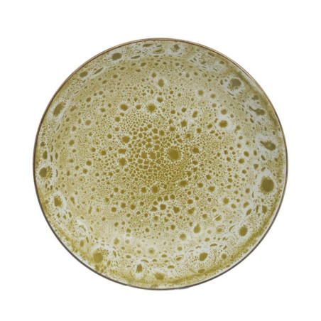 Assiette creuse creme tachete