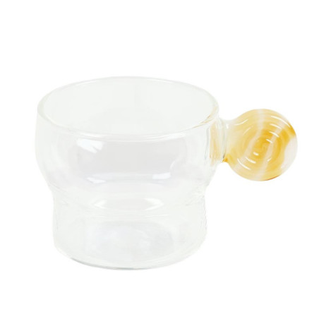 Tasse en verre anse effet marbre
