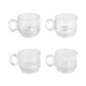 Lot de 4 tasses en verre motifs