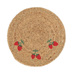 2 sets de table en jute/broderie