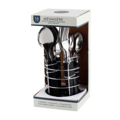 Menagere 16pcs noir+panier